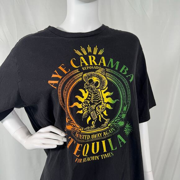 Aye Caramba Tequila Black T-Shirt Size XL - Picture 2 of 6